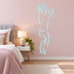 Basketball player silhouette wall decal in light blue outline