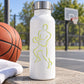 Basketball player wall decal sticker, lime-green outline on white bottle