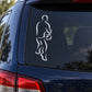 Basketball player vinyl wall decal sticker, white outline of dribbling player