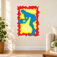 Colorful die-cut basketball vinyl wall decal sticker with red, yellow, and blue design