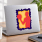 Die-cut basketball player vinyl wall decal sticker in purple, yellow, and red