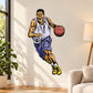 Basketball player wall decal vinyl sticker, die-cut cartoon athlete holding a basketball