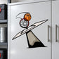 Basketball wall decal vinyl sticker with hoop, basketball, and net design