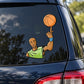 Basketball player holding ball die-cut vinyl decal sticker