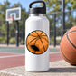 White water bottle with basketball vinyl decal sticker