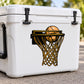Basketball hoop and ball vinyl decal sticker, die-cut design