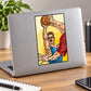 Basketball-themed vinyl decal sticker with colorful player illustration in a black border