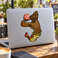 Basketball player vinyl wall decal sticker, die-cut cartoon figure with ball, multicolor