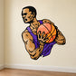Basketball player vinyl wall decal sticker with orange basketball and purple jersey