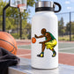 White bottle with colorful basketball player vinyl decal sticker