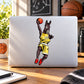 Die-cut basketball player wall decal sticker, yellow jersey #25 holding a ball