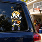 Die-cut vinyl basketball character decal sticker of a cartoon bee holding a basketball
