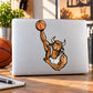 Basketball wall decal sticker with orange ball and dunking figure