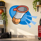 Basketball-themed vinyl wall decal sticker featuring a basketball hoop net and ball icon