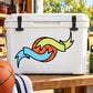 Basketball wall decal vinyl sticker with stylized multicolor basketball graphic on white