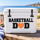 Basketball dad decal with bold "BASKETBALL" text and basketball between two D letters