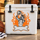 Basketball mascot die-cut vinyl sticker with orange flames and basketball design