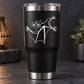 Crawling baby bat decal on a black tumbler