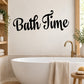 Bath Time quote wall decal in black cursive lettering