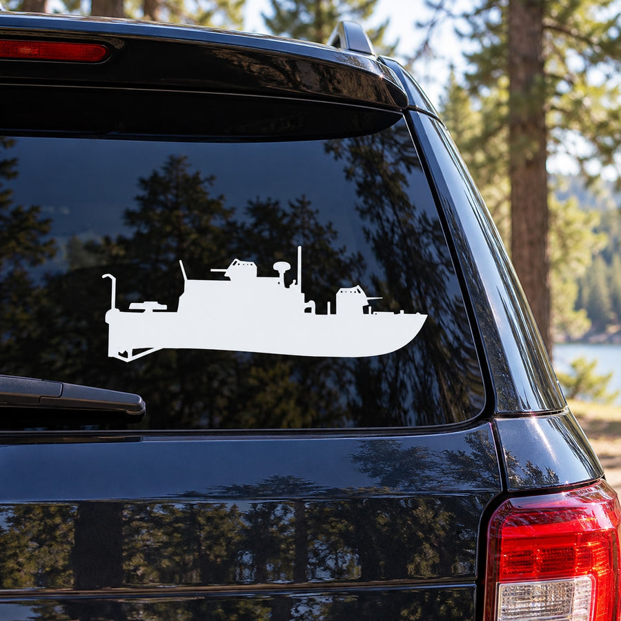 Heavy Batrol Boat Decal — illustrative vinyl decal application mockup. Surrounding objects are not included.