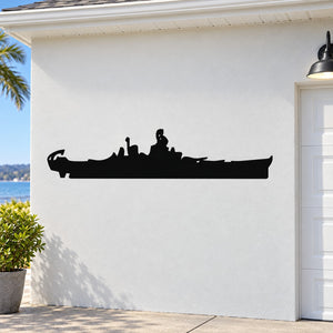 Battleship silhouette decal with crew figures