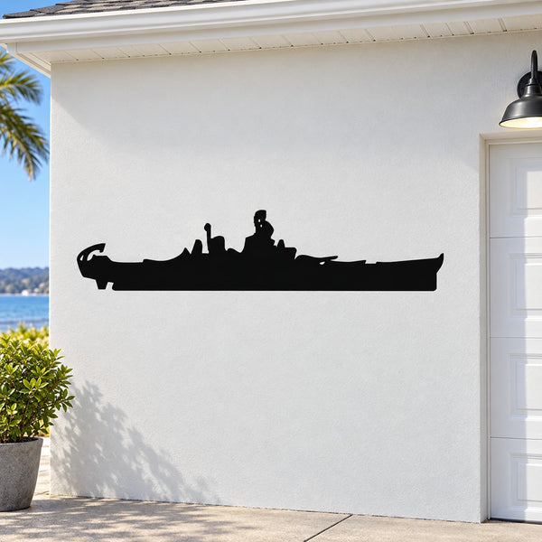Battleship silhouette decal with crew figures