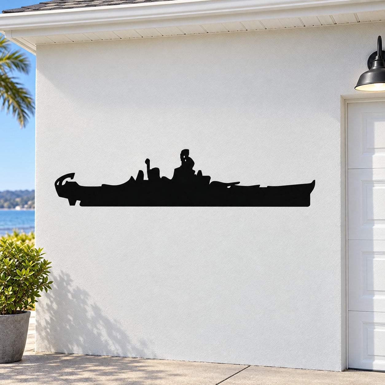 Battleship silhouette decal with crew figures