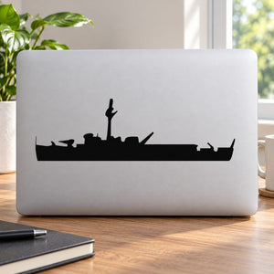 Navy battleship silhouette decal