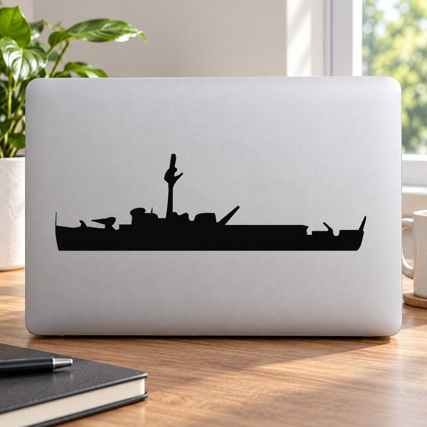 Navy battleship silhouette decal