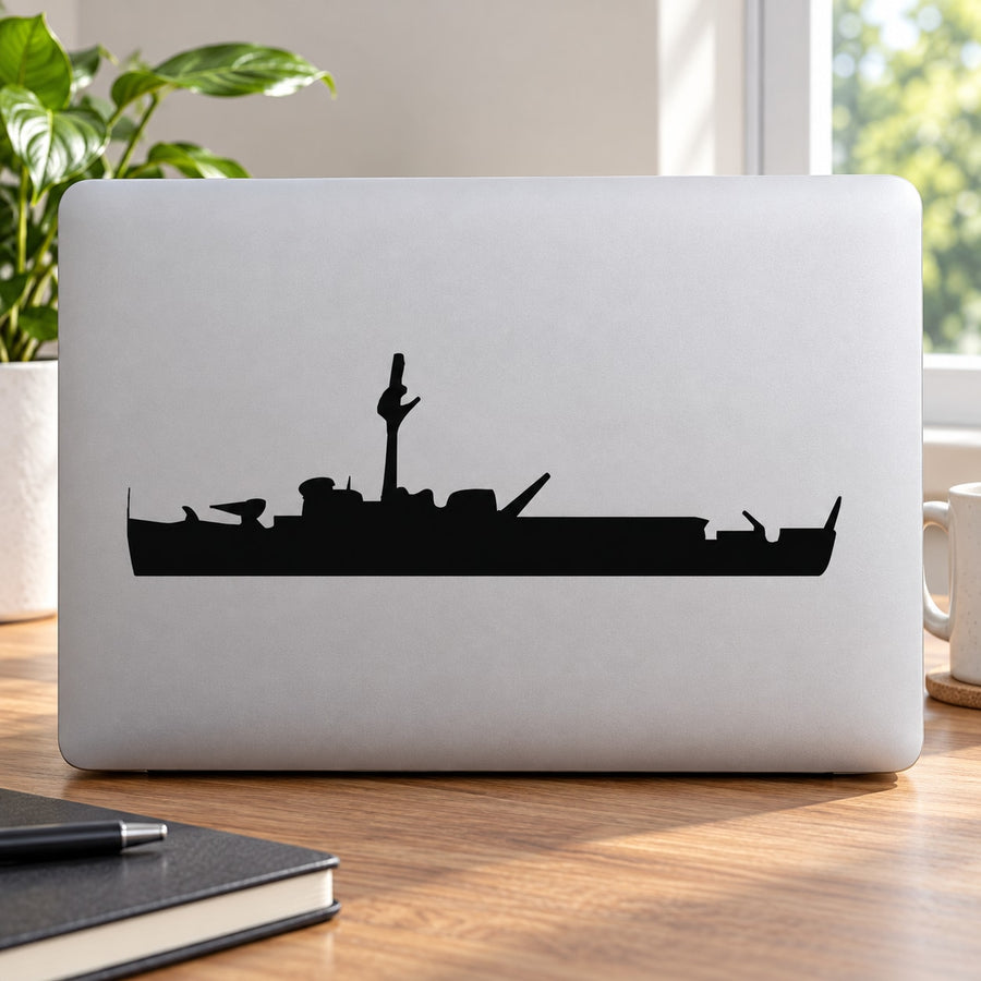 Navy battleship silhouette decal