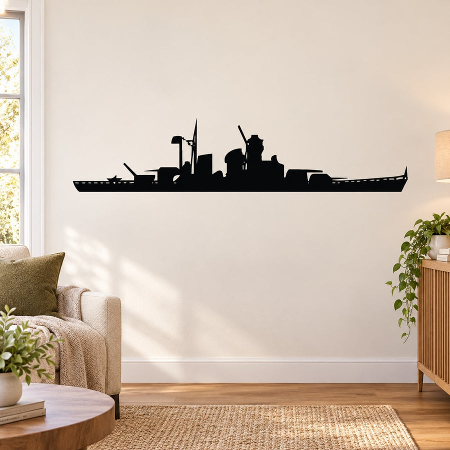 New Mexico class battleship wall decal, black silhouette