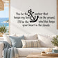 Black wall decal with anchor icon and motivational quote lettering