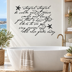 Starfish wall decal with calming quote and starfish icons