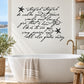 Starfish wall decal with calming quote and starfish icons