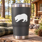 Dark tumbler with white bear decal silhouette