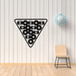 Triangular billiard balls rack wall decal with numbered solid stripe balls