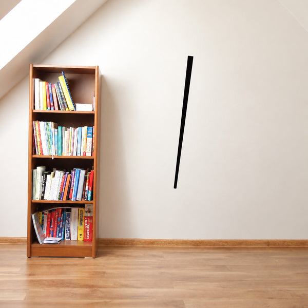 Billiard cue stick wall decal, black vertical stick silhouette