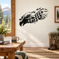 Eagle head and checkers wall decal with bold black checker pattern wings