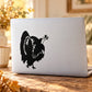 Black squawking turkey decal with detailed silhouette