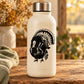 Cream water bottle with black staring turkey decal