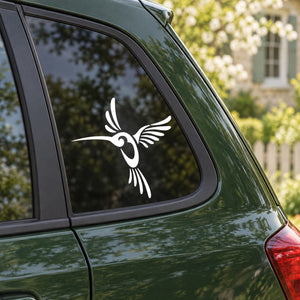 White hummingbird vinyl decal for car window