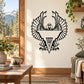 Black eagle emblem decal with geometric wing design