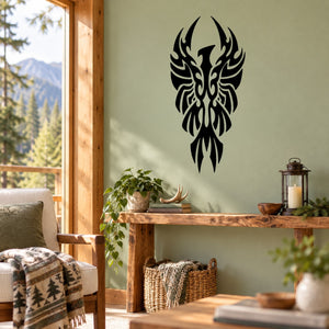 Black eagle flame decal wall sticker