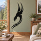 Abstract swooping eagle decal, black silhouette wall sticker
