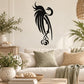Black whooping crane tattoo decal with decorative swirls