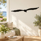 Black stretched-wing seagull decal, wings spread bird silhouette on wall