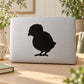 Standing baby chick decal silhouette in black on a light background