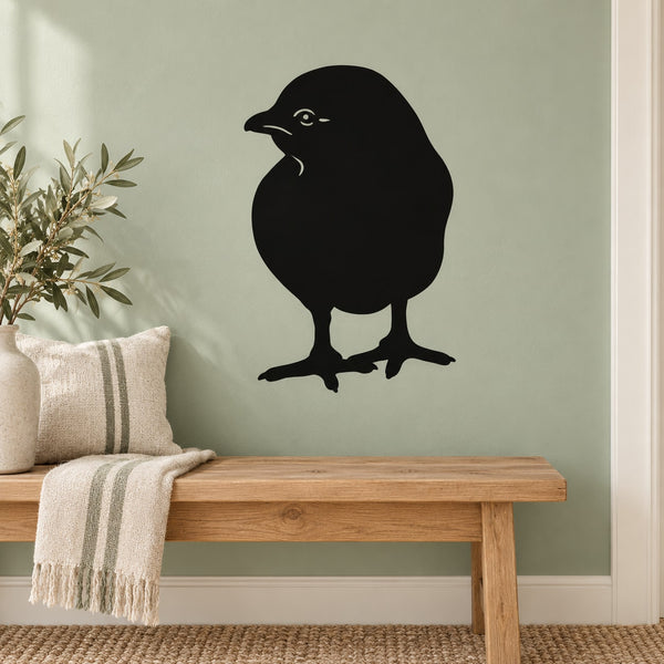 Cute baby chick decal, black chick silhouette sticker for wall