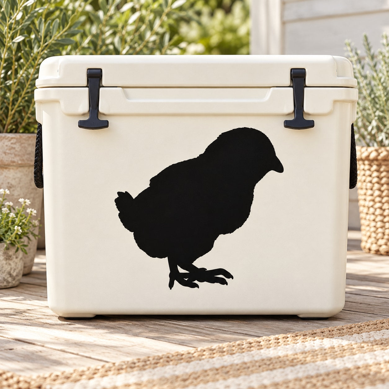 Black baby chick silhouette decal