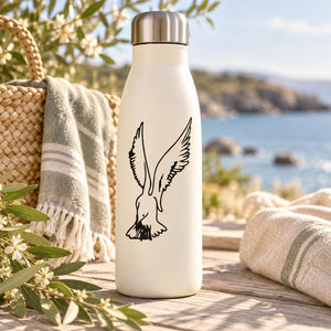 Water bottle with fluttering dove decal